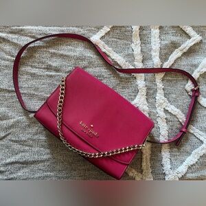 Kate Spade Pink Madison Crossbody Bag with Gold Chain